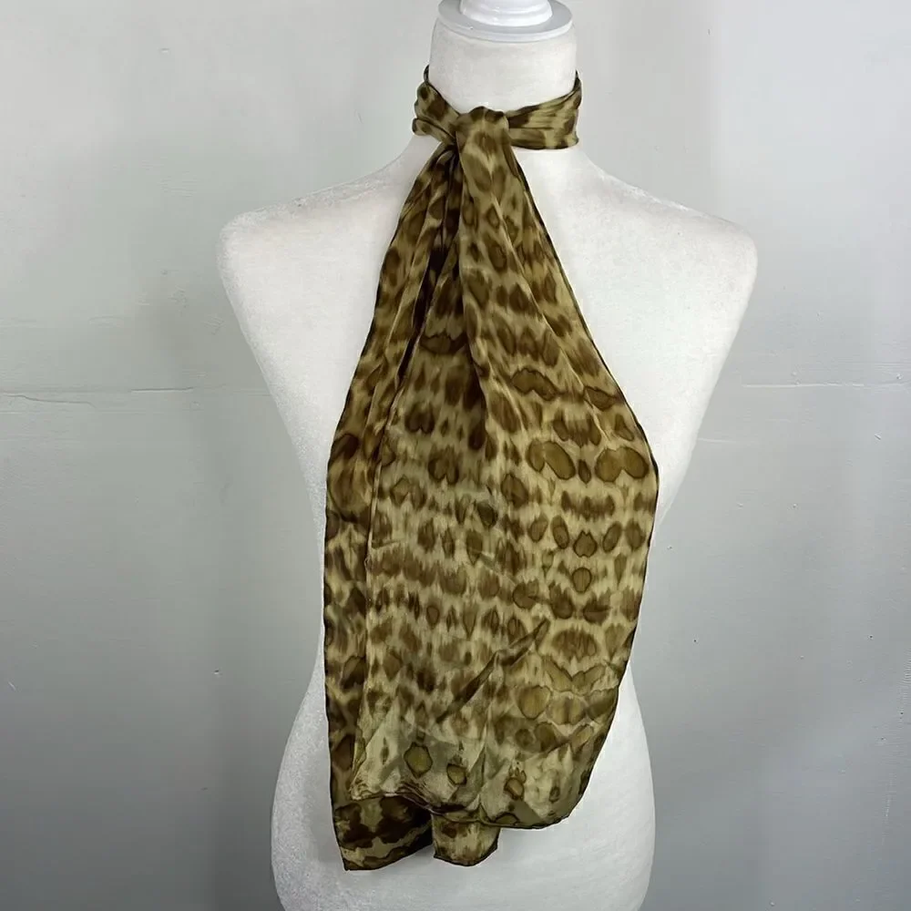 Scarf Rectangular animal print semi sheer